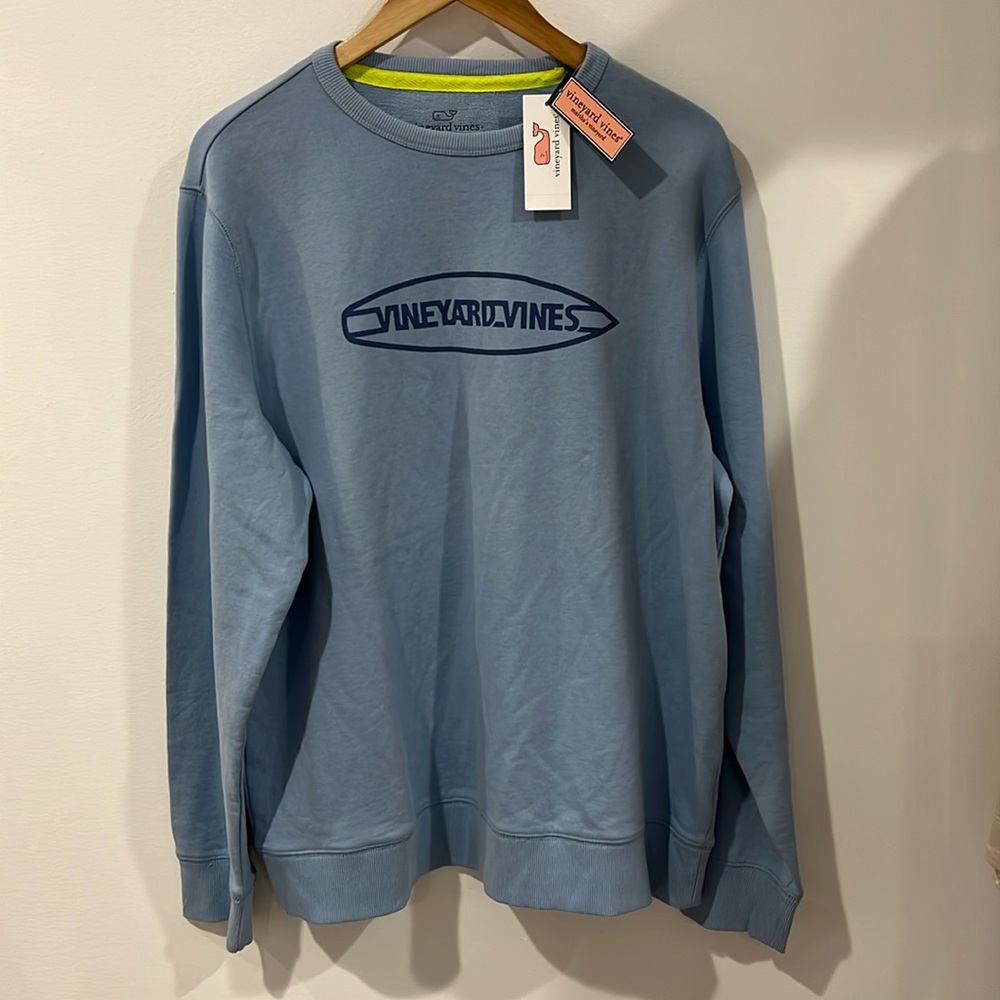 Vineyard vines fashion knots sun washed graphic crewneck in cloud medium NWT